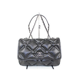 Chanel Bag Bubble Chain Quilt Shoulder Black